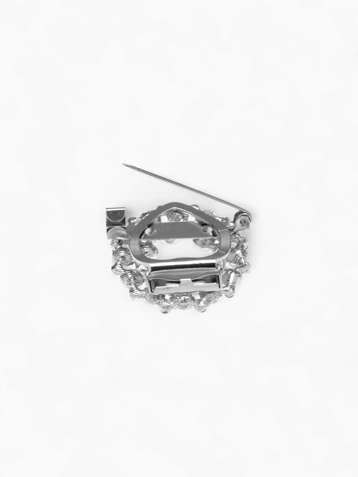 Зажим для платка «Жемчужинка», белый в серебре