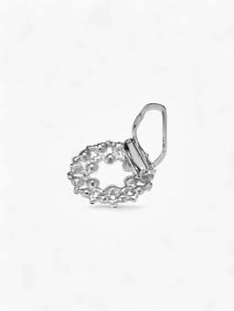 Зажим для платка «Жемчужинка», белый в серебре