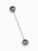 Булавка «Две жемчужины», 6.5 см, бусина №12, серая в серебре