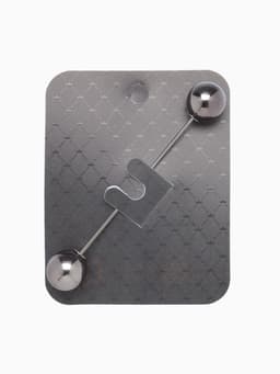 Булавка «Две жемчужины», 6.5 см, бусина №12, серая в серебре