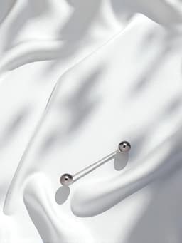 Булавка «Две жемчужины», 6.5 см, бусина №12, серая в серебре