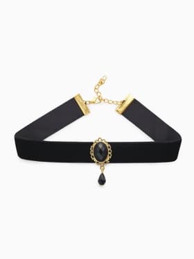 Чокер «Александрия», ажур, овал, чёрный в золоте, 30 см