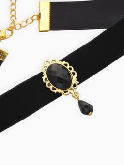 Чокер «Александрия», ажур, овал, чёрный в золоте, 30 см