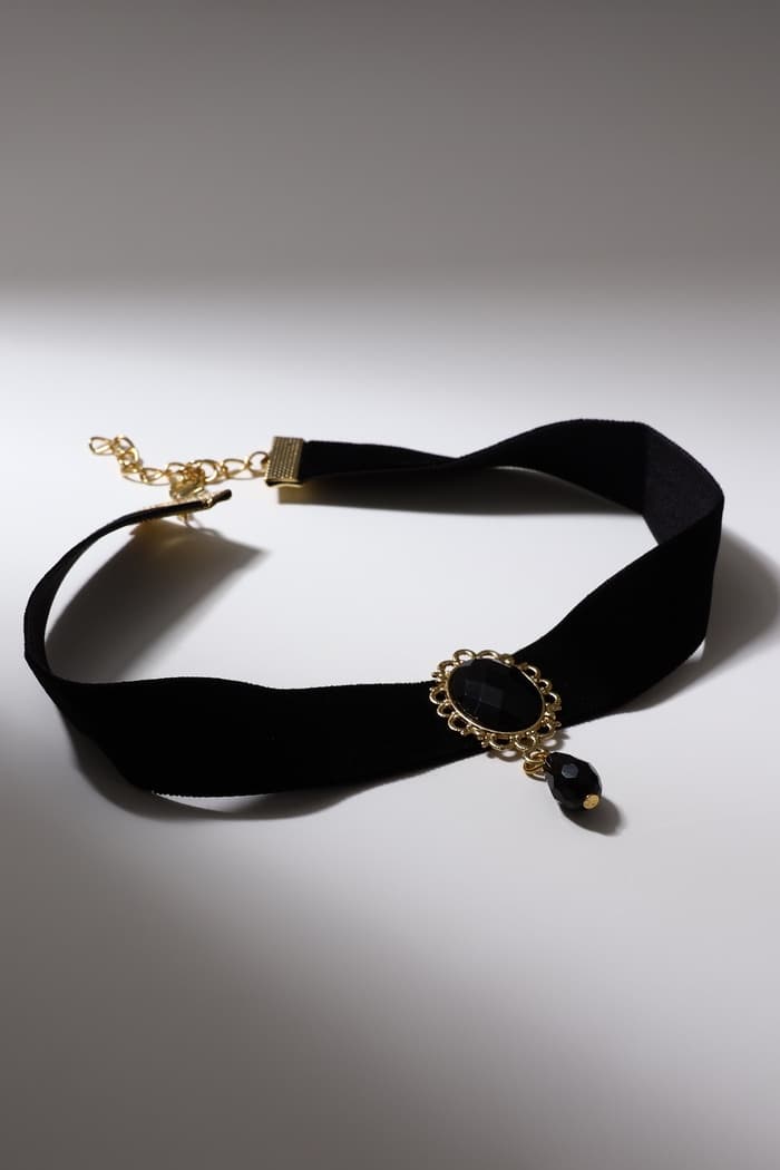 Чокер «Александрия», ажур, овал, чёрный в золоте, 30 см