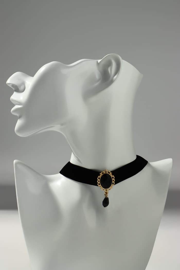 Чокер «Александрия», ажур, овал, чёрный в золоте, 30 см