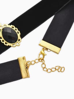 Чокер «Александрия», ажур, овал, чёрный в золоте, 30 см