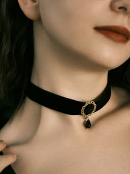 Чокер «Александрия», ажур, овал, чёрный в золоте, 30 см