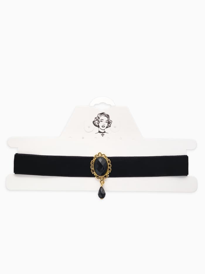 Чокер «Александрия», ажур, овал, чёрный в золоте, 30 см