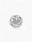 Кольцо для платка «Цветы Ажур», белое в серебре