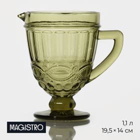 Кувшин для воды Magistro «Ла-Манш», 1.1 л, 14×19.5 см, стекло, зелёный