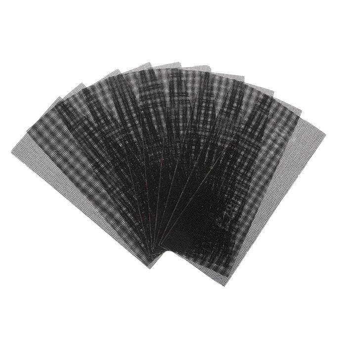 Сетка абразивная ТУНДРА, водостойкая, корунд, 115×280 мм, Р180, 10 шт.