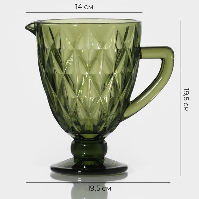 Кувшин для воды Magistro «Круиз», 1.1 л, 14×19.5 см, стекло, зелёный