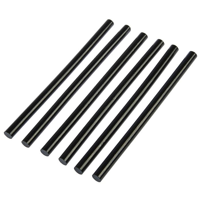 Клеевые стержни ТУНДРА, 11×200 мм, черные (по ковролину и коже), 6 шт.