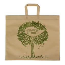 Пакет с петлевой ручкой «Эко», 43.8×52 см, бежевый