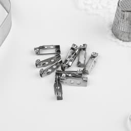 Основа для броши, 2 отверстия, 15 мм, 10 шт., цвет серебряный