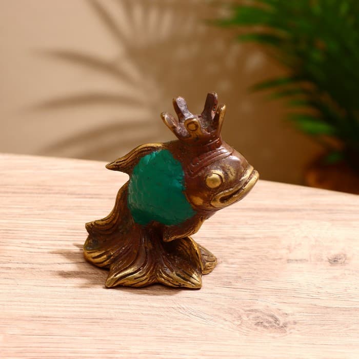 Сувенир «Золотая рыбка», 10×8×6 см, бронза