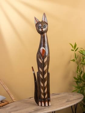Сувенир «Кошка», 100 см, дерево, коричневый