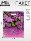 Пакет «Сирень», полиэтиленовый с вырубной ручкой, 45 мкм, 40×47 см
