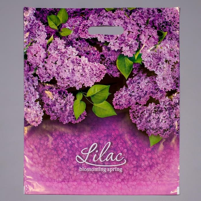 Пакет «Сирень», полиэтиленовый с вырубной ручкой, 45 мкм, 40×47 см