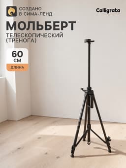 Мольберт телескопический, тренога, металлический с уровнем, ручкой, компасом
