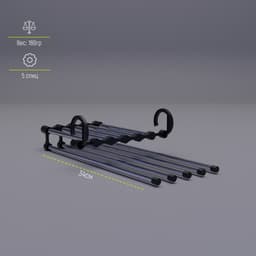 Вешалка для брюк и юбок Доляна, 34×18×17 см, 5 спиц, раздвижная, цвет хромированный