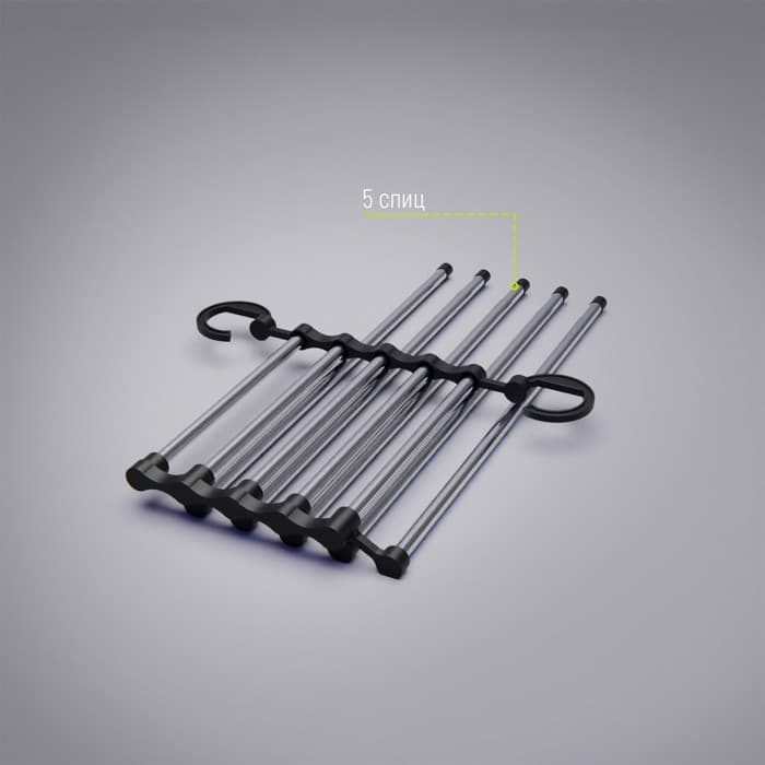 Вешалка для брюк и юбок Доляна, 34×18×17 см, 5 спиц, раздвижная, цвет хромированный