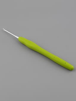Крючок для вязания, с силиконовой ручкой, d=2 мм, 14 см, зелёный