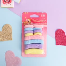 Резинки для волос Выбражулька «Махрушка ассорти», набор 12 шт., нежность, МИКС