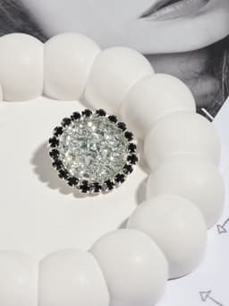 Пуговица декоративная, d=30 мм, цвет серебряный, чёрный