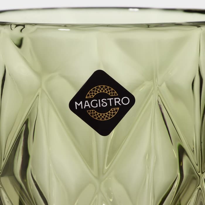 Бокалы для вина Magistro «Круиз», 250 мл, 8×15.3 см, набор 6 шт., стекло, зелёные