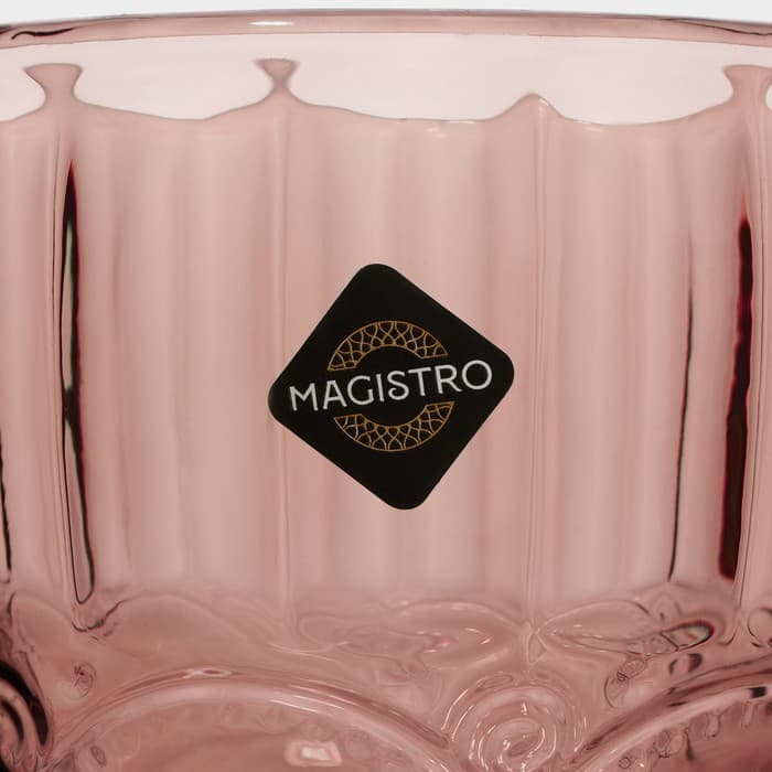 Бокалы для вина Magistro «Ла-Манш», 250 мл, 9×17 см, 6 шт., стекло, розовые
