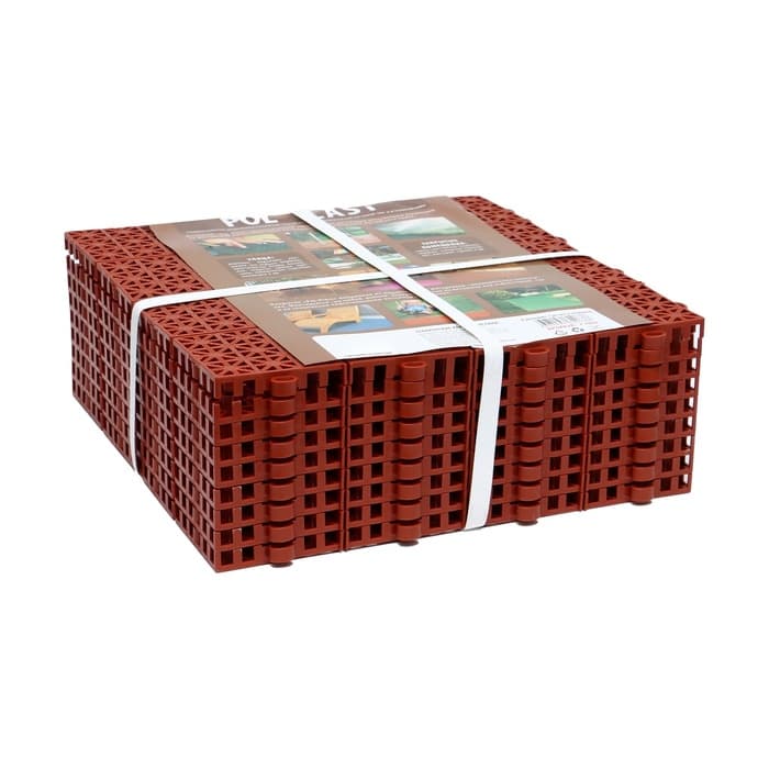 Универсальное покрытие для садовых дорожек POL-PLAST, 30×30 см, набор 9 шт., цвет терракот