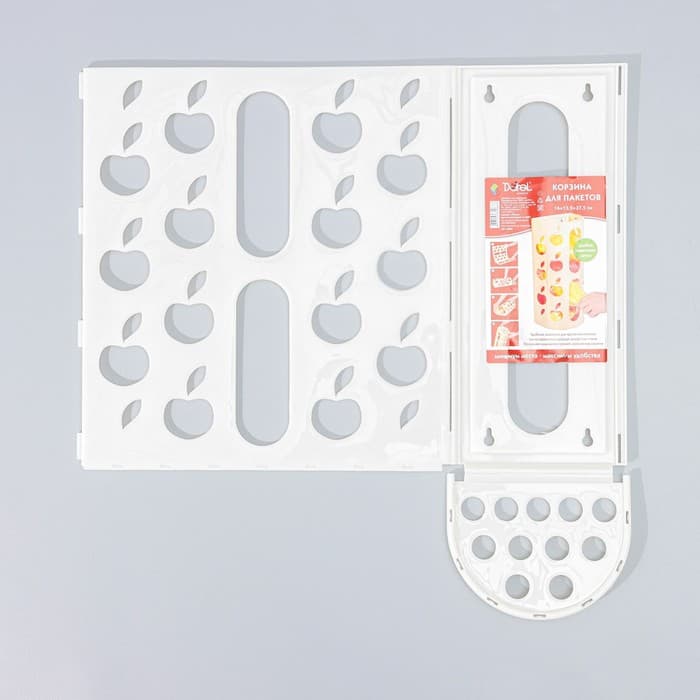 Корзина для пакетов Darel plastic «Яблоко», пластик, 16×13.5×37.5 см, МИКС