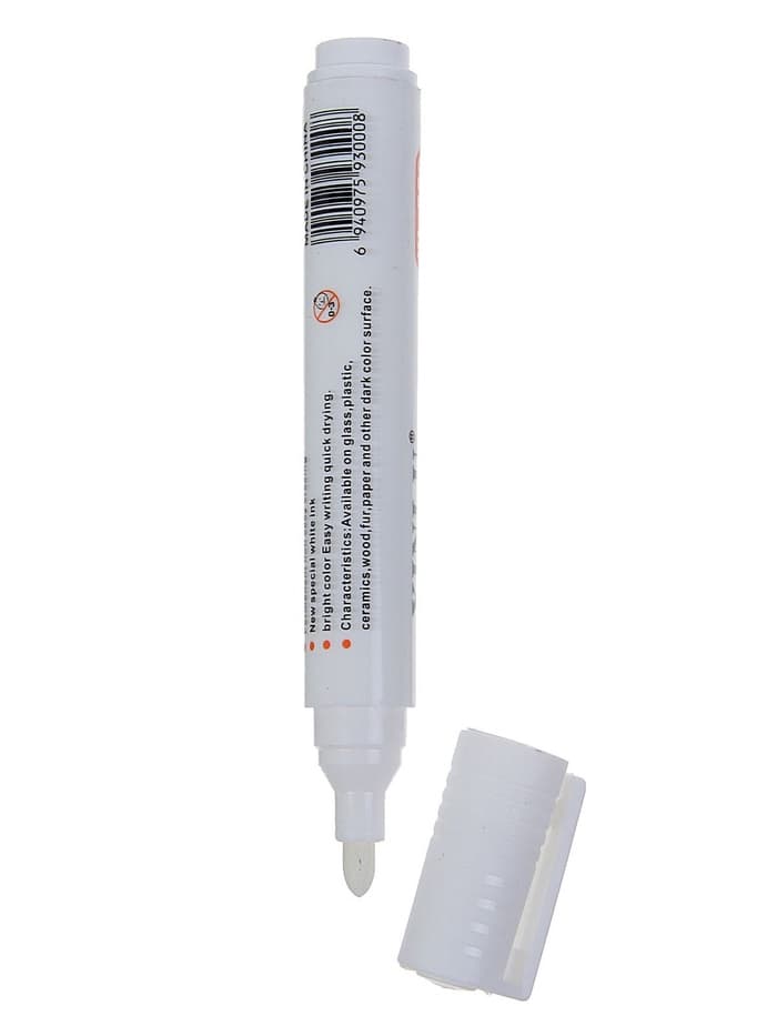 Маркер перманентный, белый, узел 3 мм