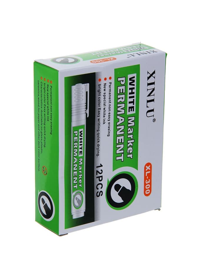 Маркер перманентный, белый, узел 3 мм