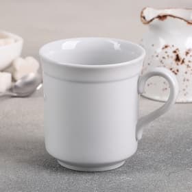Кружка Дулевский фарфор «Цилиндрический», 250 мл, d=8.2 см, белая