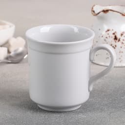 Кружка Дулевский фарфор «Цилиндрический», 250 мл, d=8.2 см, белая