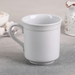 Кружка Дулевский фарфор «Цилиндрический», 250 мл, d=8.2 см, белая