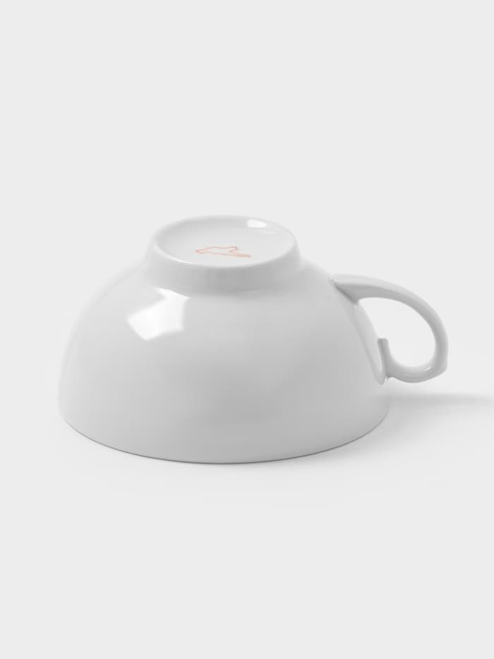 Чашка Дулевский фарфор «Рубин», 220 мл, d=10.2 см, белая