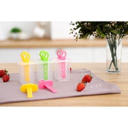 Форма для мороженого Доляна «Симпл», 6 ячеек, 50 мл, пластик, жёлтый, красный, бирюзовый