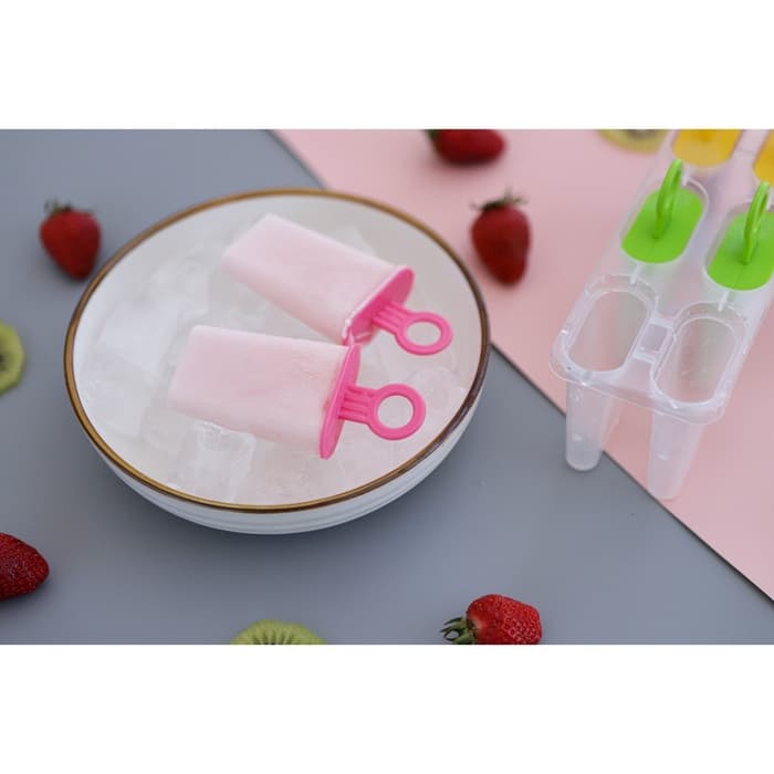 Форма для мороженого Доляна «Симпл», 6 ячеек, 50 мл, пластик, жёлтый, красный, бирюзовый