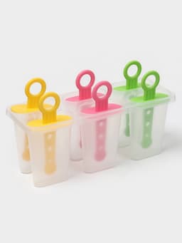 Форма для мороженого Доляна «Симпл», 6 ячеек, 50 мл, пластик, жёлтый, красный, бирюзовый