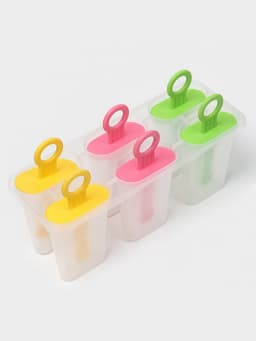 Форма для мороженого Доляна «Симпл», 6 ячеек, 50 мл, пластик, жёлтый, красный, бирюзовый