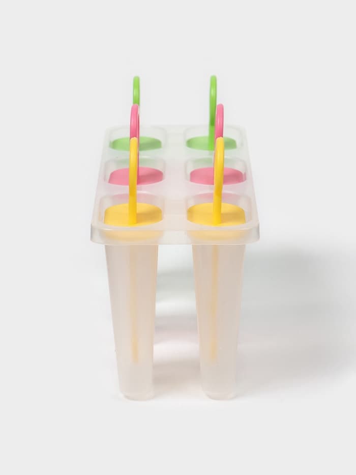 Форма для мороженого Доляна «Симпл», 6 ячеек, 50 мл, пластик, жёлтый, красный, бирюзовый