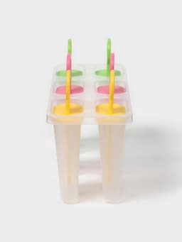 Форма для мороженого Доляна «Симпл», 6 ячеек, 50 мл, пластик, жёлтый, красный, бирюзовый