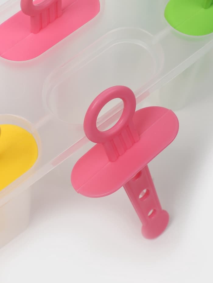 Форма для мороженого Доляна «Симпл», 6 ячеек, 50 мл, пластик, жёлтый, красный, бирюзовый