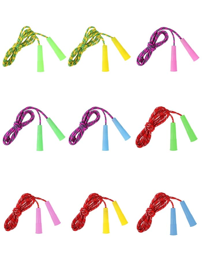 Скакалка детская, 2.2 м, регулируемая, нейлоновый трос, цвет МИКС