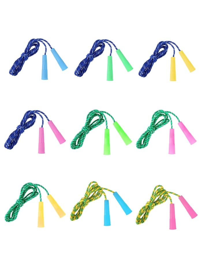 Скакалка детская, 2.2 м, регулируемая, нейлоновый трос, цвет МИКС