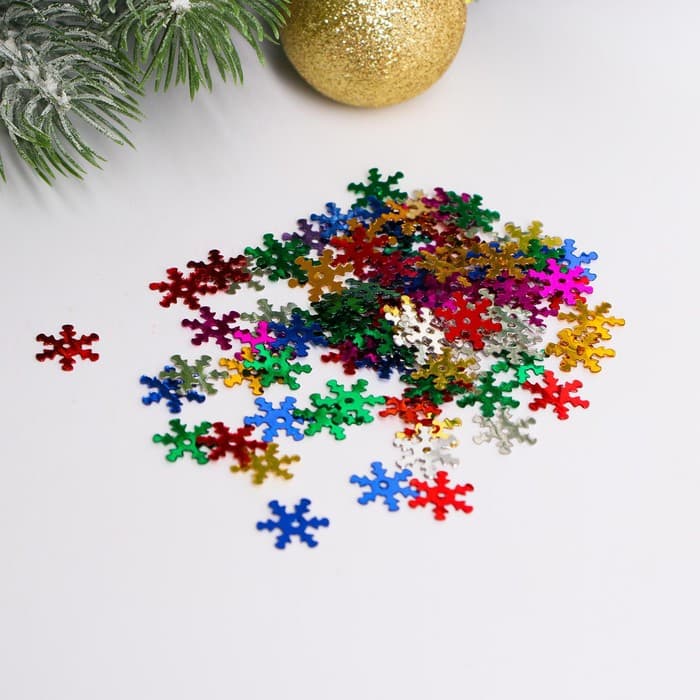 Конфетти «С Новым годом!», цветные снежинки, 14 г