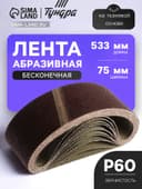 Лента абразивная бесконечная ТУНДРА, на тканевой основе, 75×533 мм, Р60, 10 шт.